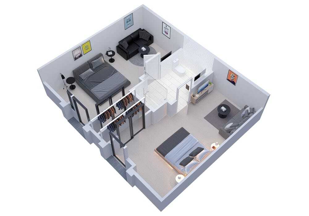 The Aston Shared Suite floor plan